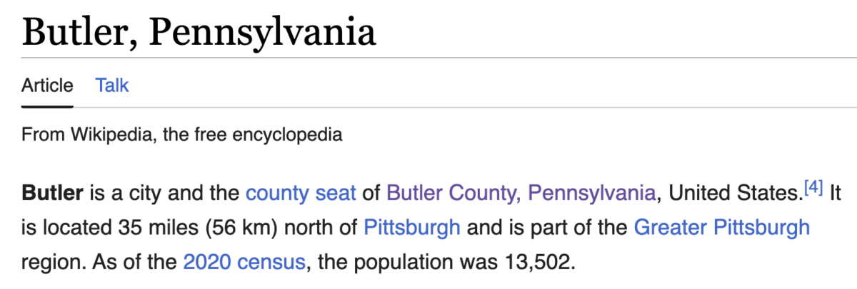 Butler Pa 35 Connection 